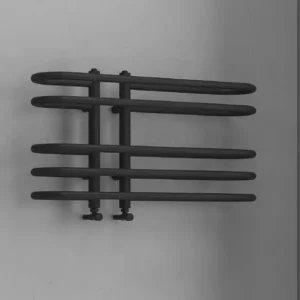 Radiatore Scaldasalviette Nero Opaco Design Moderno - 70x40