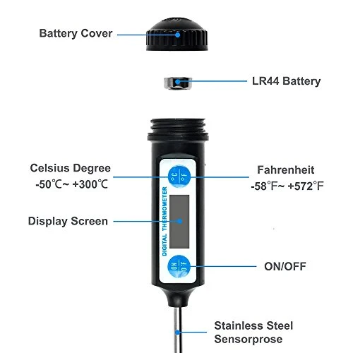 Anpro Termometro Cucina Digitale - Termometri Pentole con Sonda Lunga e...