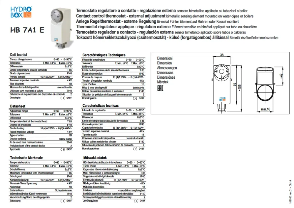 Tappeto Erba Sintetica Maxiflame Termostato contatto 0-90°C regolazione esterna Online Caldo Sale