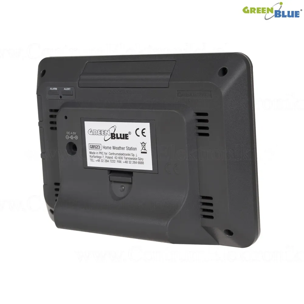 Anemometro da Recinzione GreenBlue GB 523 Weather Station DCF Alarm Display Indoor Outdoor Sensor Temperature Humidity