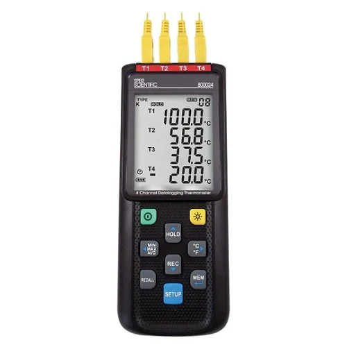 Omologato 4 Channel Datalogging Thermometer 800024C con Batteria Lunga Durata