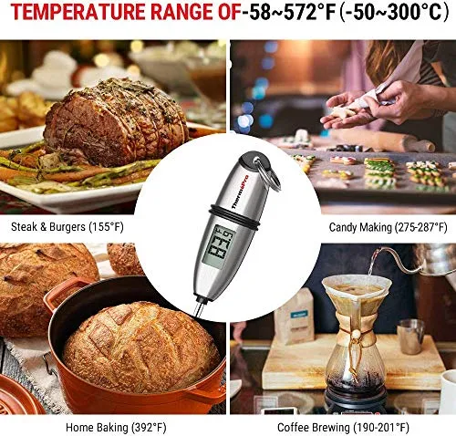 ThermoPro TP02S Termometro da Cucina Digitale Lettura Istantanea con 5.35"...