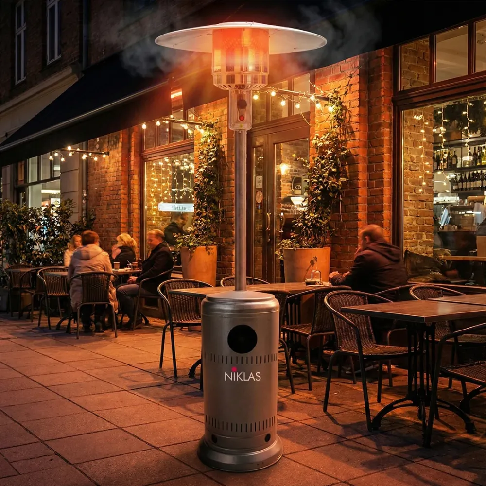 Termopatio Gas NIKLAS Grigio 13kW per Esterni con Copertura
