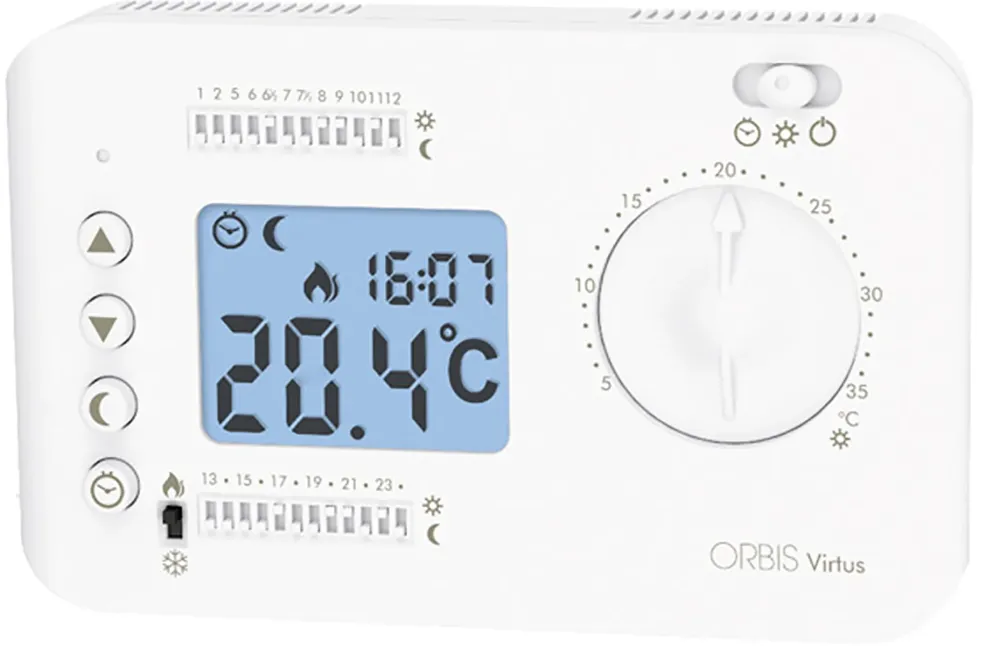 CRONOTERMOSTATO DIGITALE ORBIS VIRTUS DA PARETE BIANCO OB326100