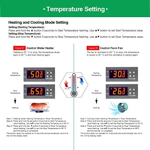 diymore STC-1000 Regolatore di Temperatura Termostato Stc-1000 Ac 110v-220v
