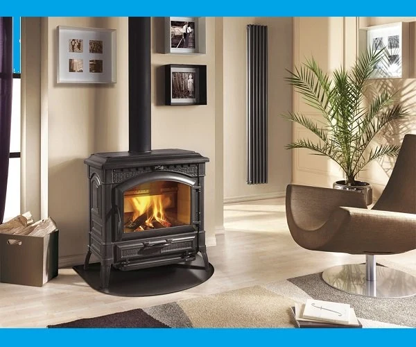 TERMOSTUFA LEGNA LA NORDICA EXTRAFLAME MOD. TERMOISOTTA CON SISTEMA D.S.. 15 KW NERO ANTRACITE