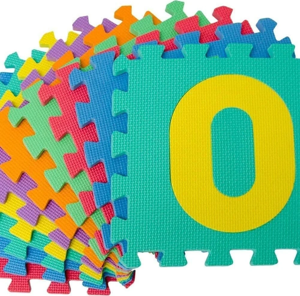 Tappeto Morbido Tappetino Puzzle Con Numeri Morbido Mattonelle 29.5x29.5cm