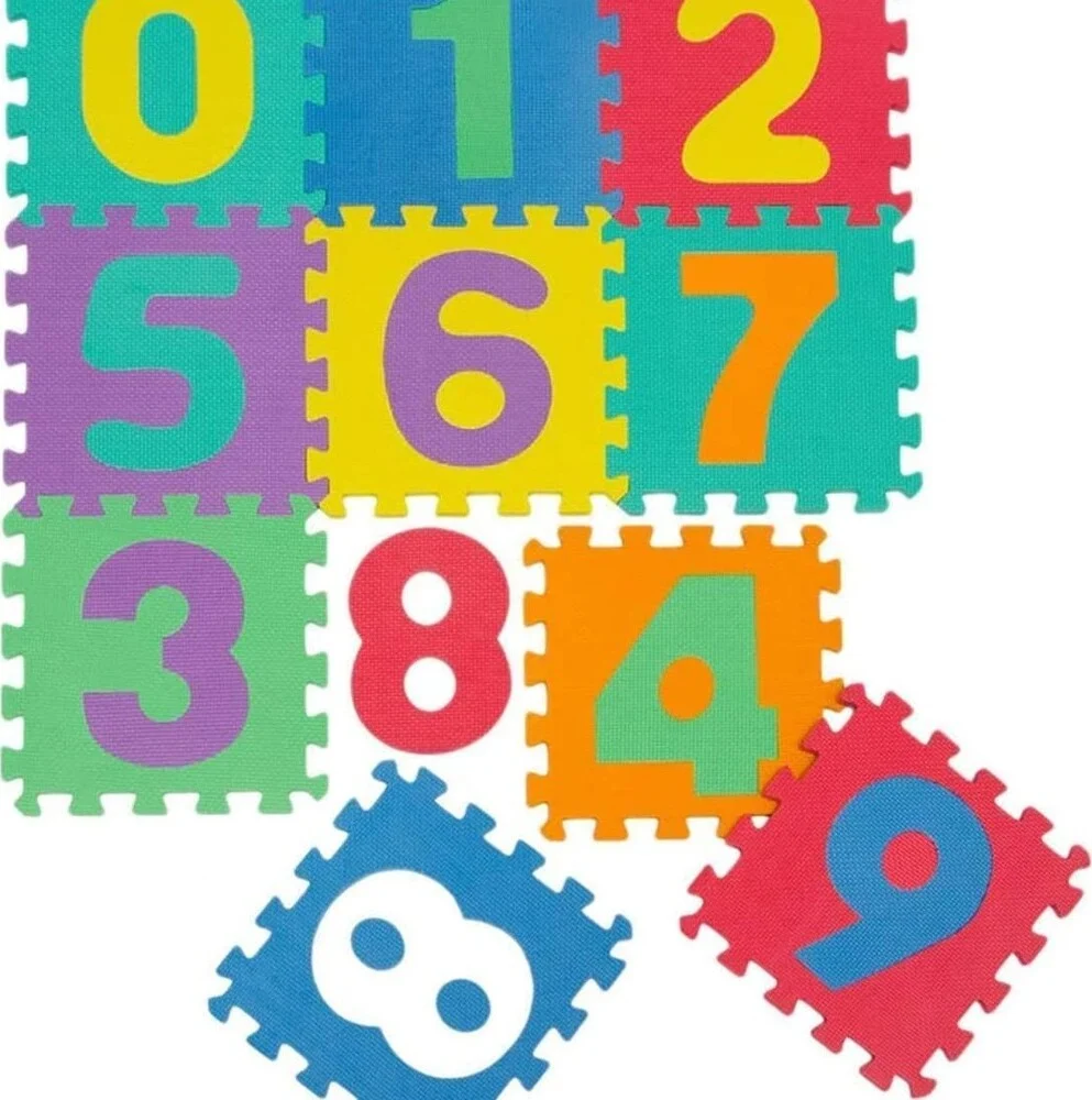 Tappeto Morbido Tappetino Puzzle Con Numeri Morbido Mattonelle 29.5x29.5cm