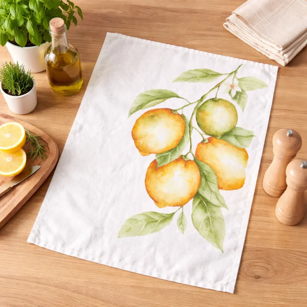 Canovaccio Lino Limoni 50x68 cm Strofinaccio Cucina Simple Day