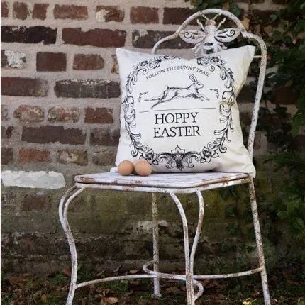 Federa Cuscino Pasqua 45x45 cm Beige con Coniglio