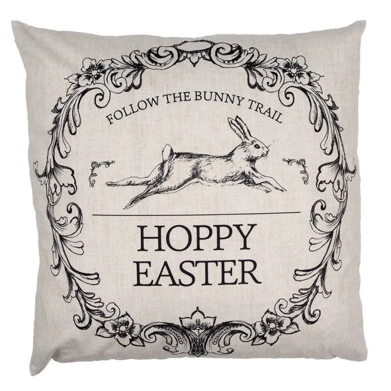 Federa Cuscino Pasqua 45x45 cm Beige con Coniglio