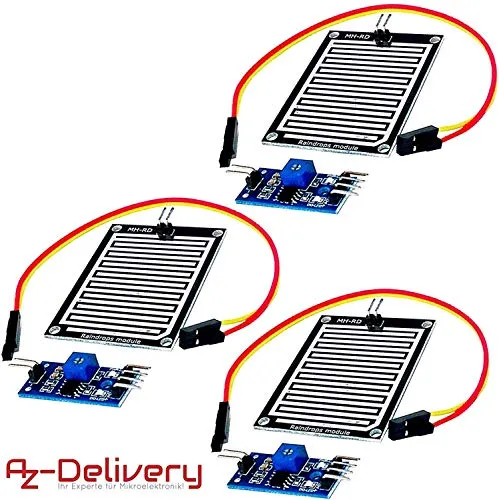AZDelivery 3 x Moduli Sensore Pioggia Acqua Piovana per Arduino con eBook