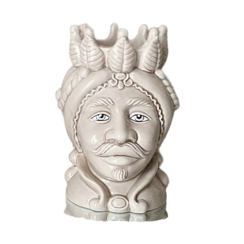 VASO MORO UOMO TORTORA MELAVERDE | ceramica di Capodimonte | 20x25x35cm