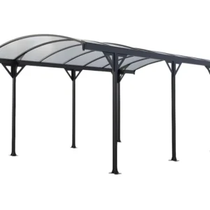 Tettoia autoportante superficie 15,3 m² Fioco L508 x P302 x H230 cm Alluminio Grigio GENARO
