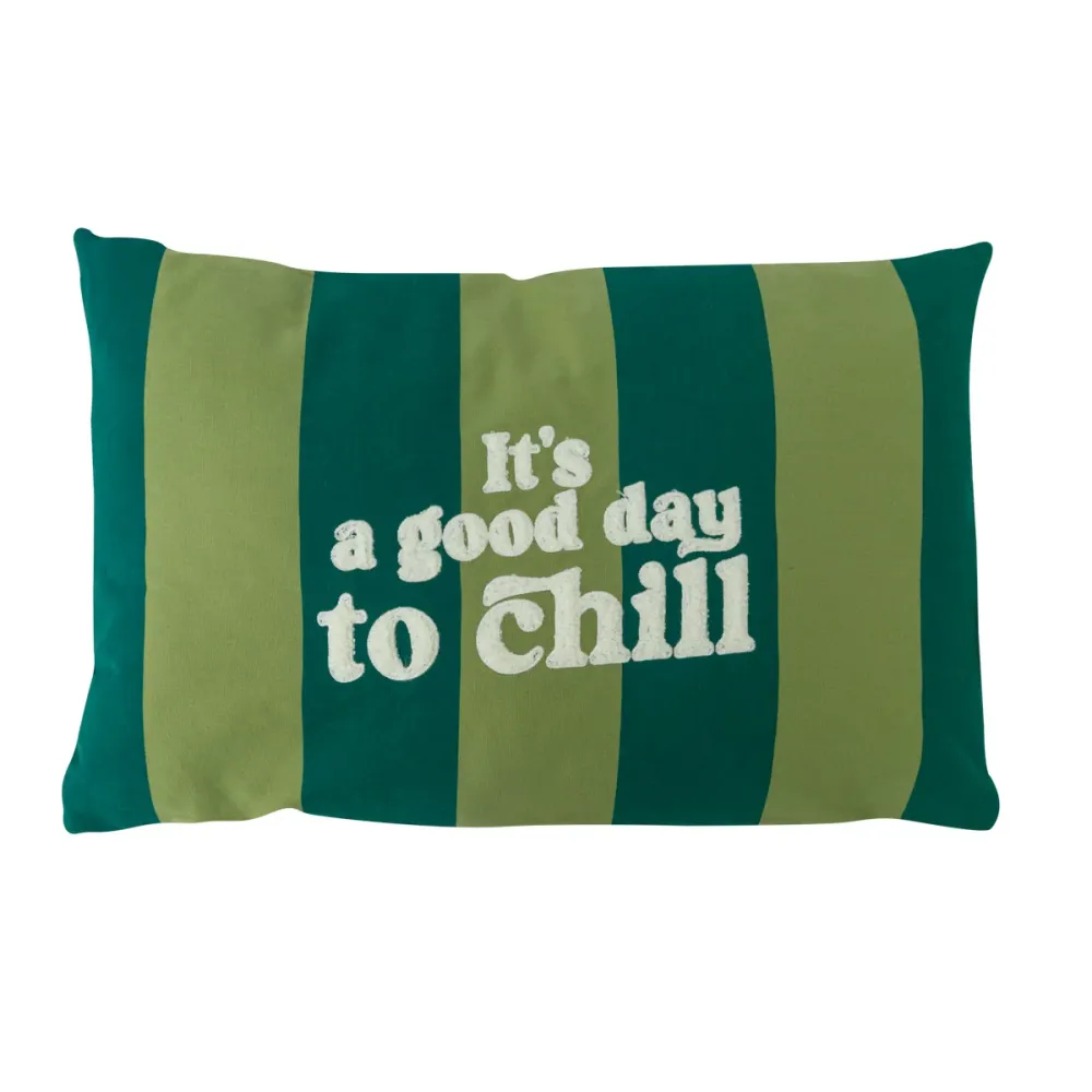 Rectangular cushion green - It’s good day to chill