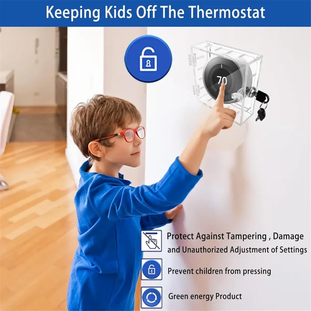 Scatola di Blocco Universale per Termostato con Chiave – Piccola Protezione Trasparente per Termostato