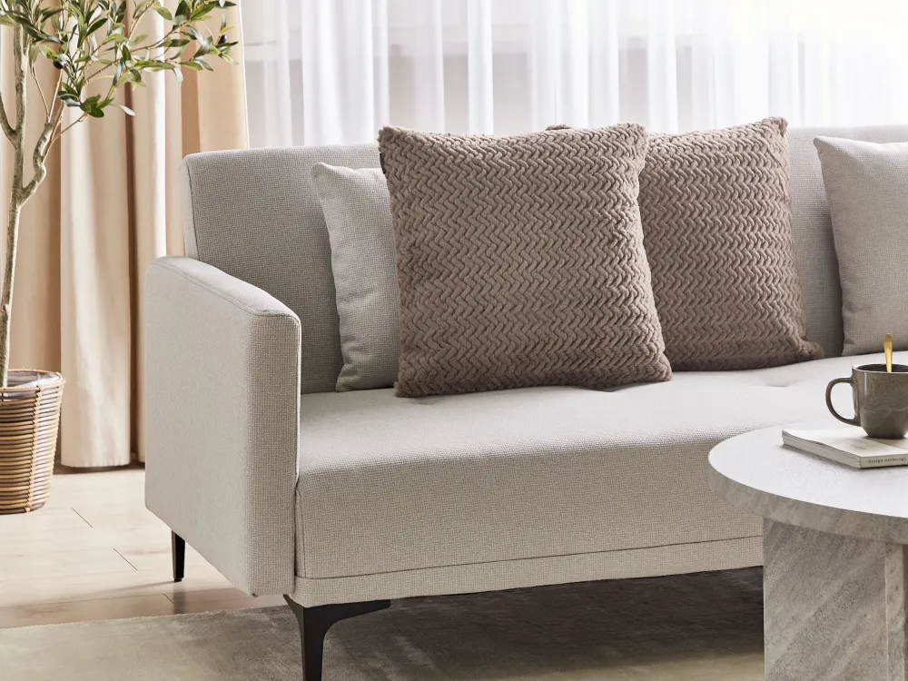 Set 2 Embossed Cushions Brown SURMI