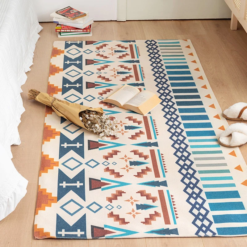 Tappeto d'epoca multicolore misto cotone totem tribale per interni Tappeto lavabile per l'ambiente per la decorazione dome...