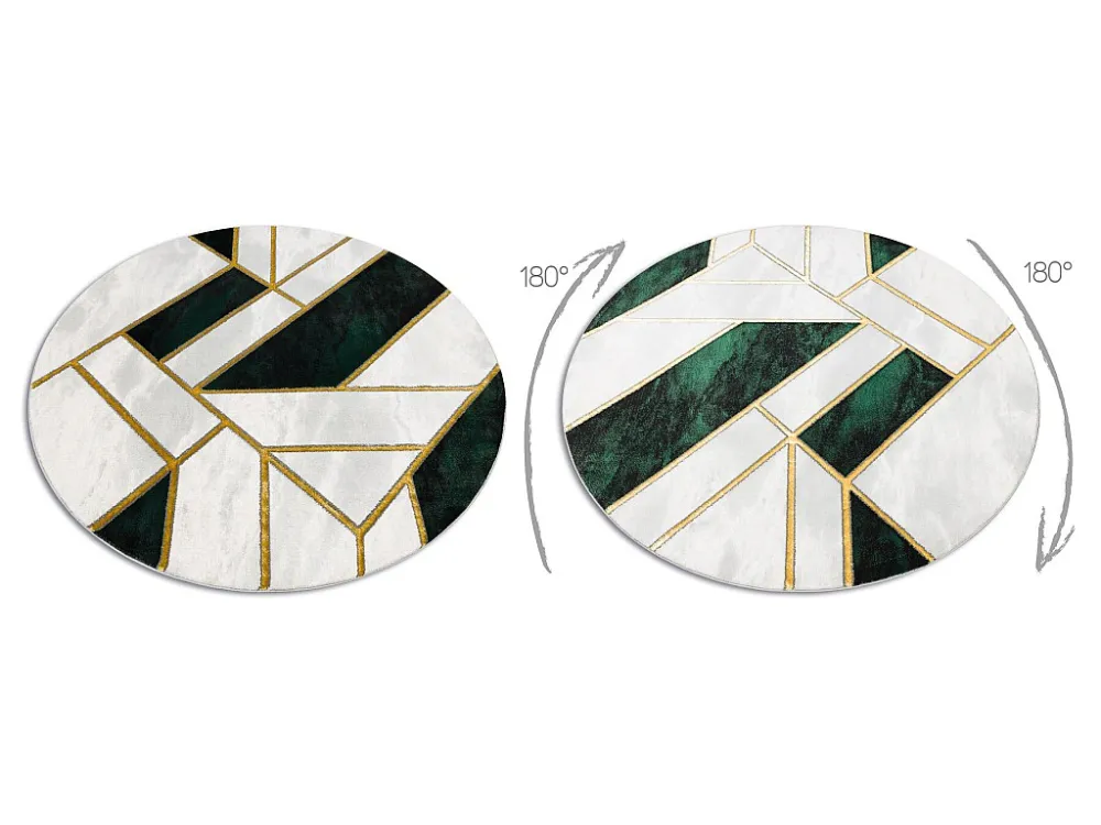 Tappeto EMERALD esclusivo 1015 cerchio - glamour, elegante Marmo, géo cercle 160 cm per Creare Pattern