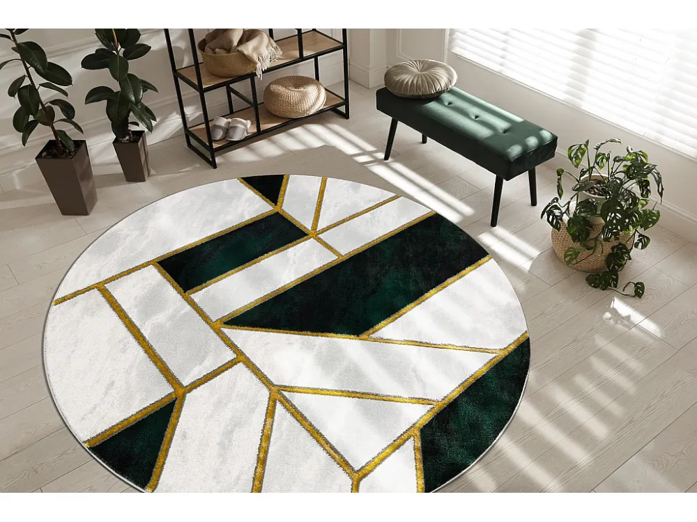 Tappeto EMERALD esclusivo 1015 cerchio - glamour, elegante Marmo, géo cercle 160 cm per Creare Pattern