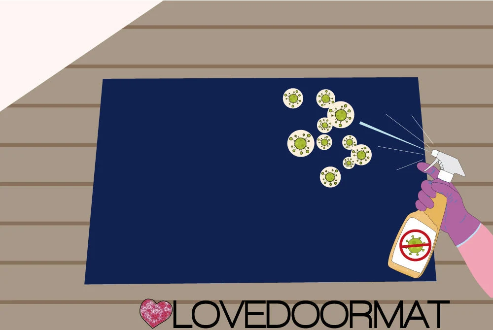 Zerbino Fatto su misura – Cuore, Tuo Testo – LOVEDOORMAT Feltro, Fondo Gomma, Tappeto 100% Asciugapassi
