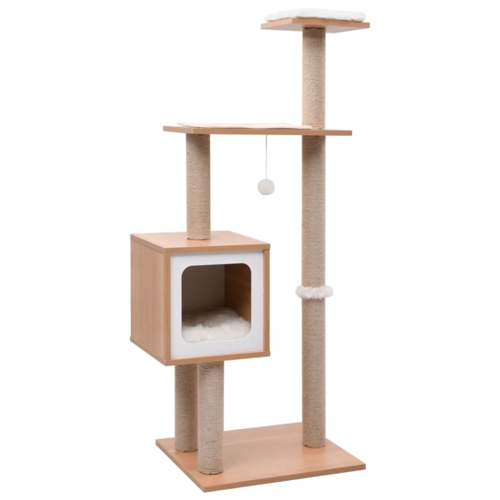Albero per Gatti con Tappeto Tiragraffi Sisal 123 cm