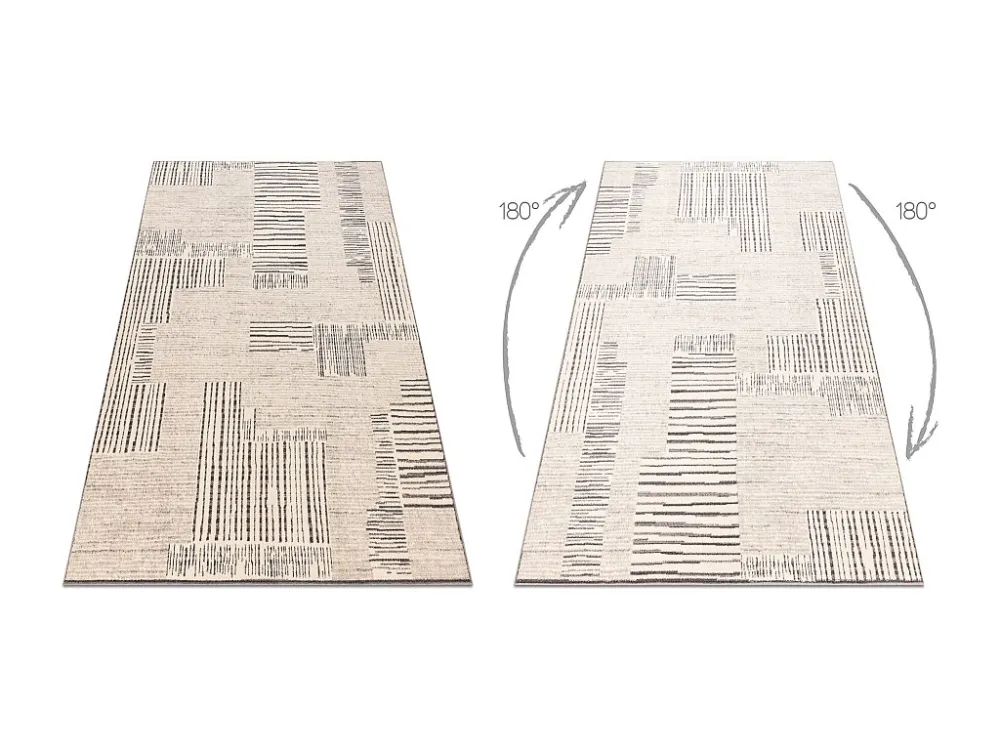 Tappeto Lana ANGEL 1222 / 52023 Linee camoscio / grigio 200x300 cm Lana 100%