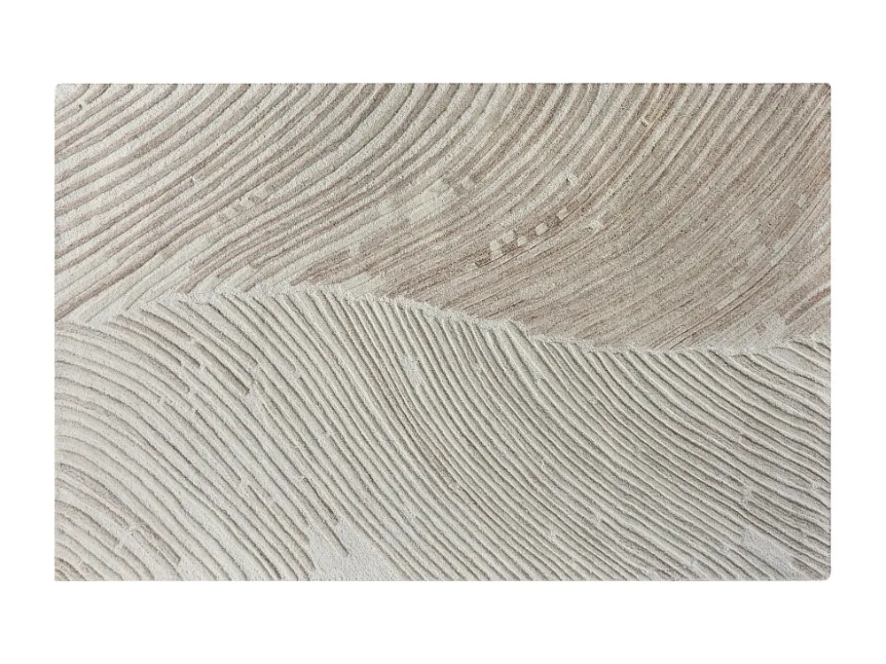 Tessuto di Supporto Tappeto rilievo 160 x 230 cm 100% Lana di artigianato 2200 g/m2 Avorio SERAPHINA