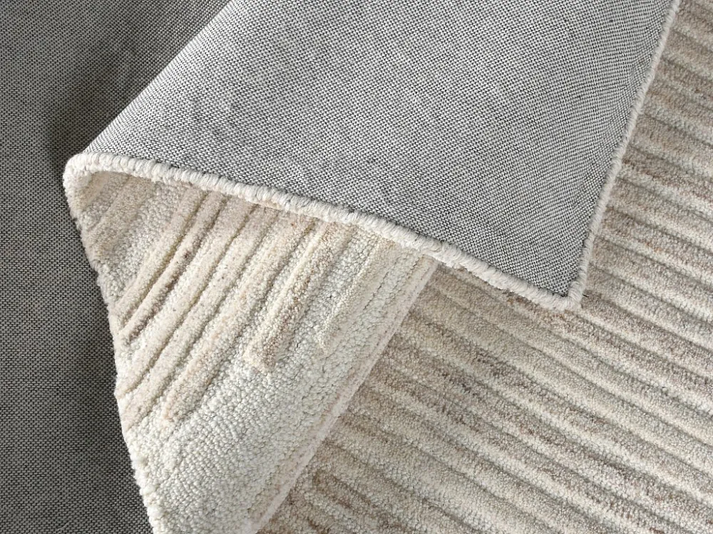 Tessuto di Supporto Tappeto rilievo 160 x 230 cm 100% Lana di artigianato 2200 g/m2 Avorio SERAPHINA