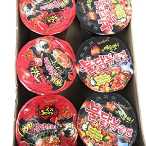 Fusion Select Samyang Hot Chicken & 2 x Spicy Chicken Cup Noodle Mix – Totale 6 tazze (3 x Samyang Mescola fritto & 3 x Sa...
