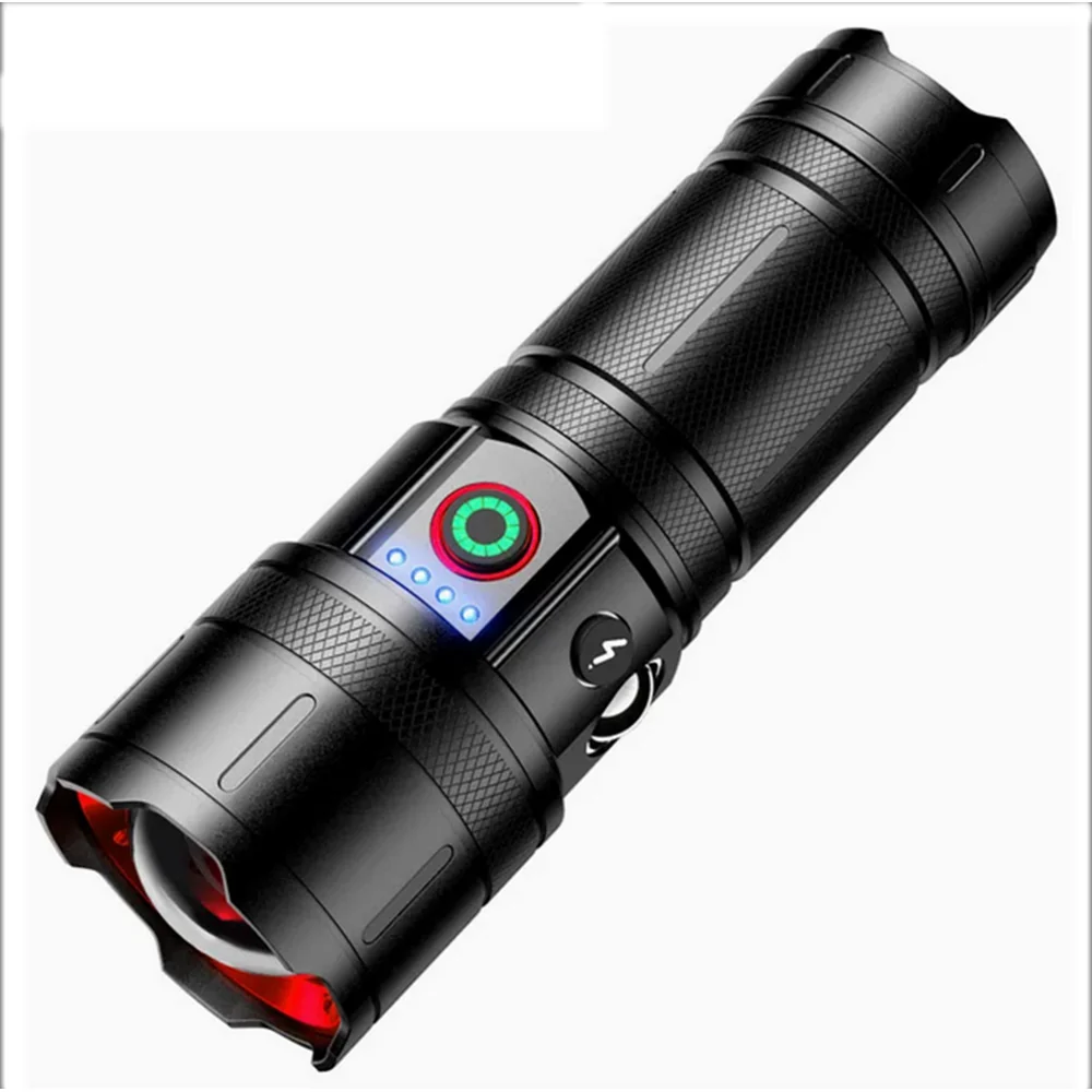 Torcia led cob 400 mt dimmerabile doppia lampada power bank