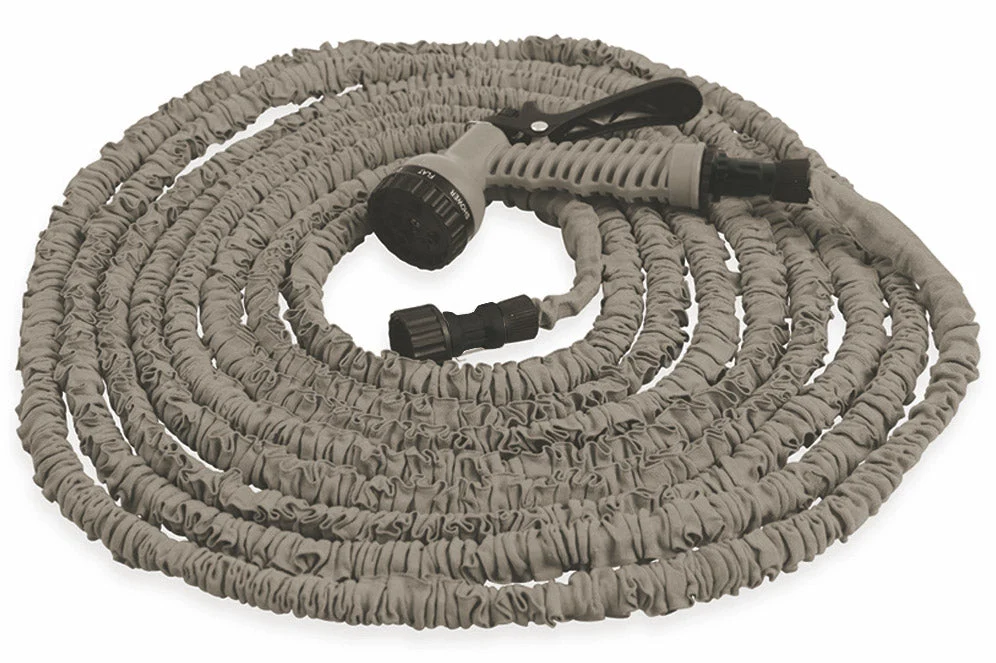 Tubo Pompa Canna dell'Acqua Estensibile 45 mt con Pistola Soriani Gardenlike Grigio