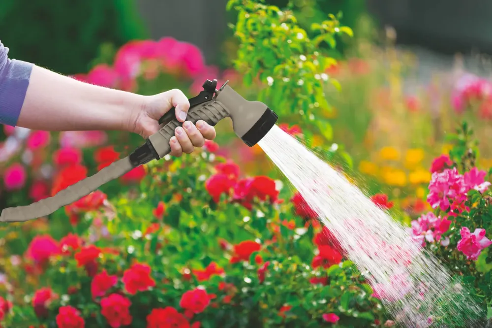 Tubo Pompa Canna dell'Acqua Estensibile 30 mt con Pistola Soriani Gardenlike Grigio