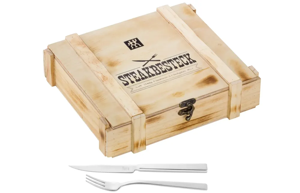 Set di posate da bistecca gemella da cucina Zwilling 12 pezzi. Nella scatola di legno 07150-359-0