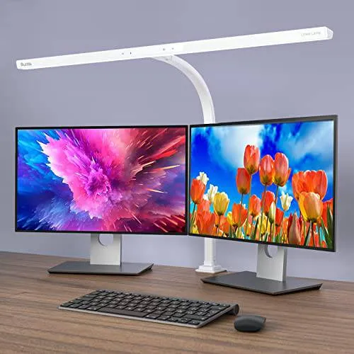 Lampada da tavolo architettonica con monitor super wide da 31,5" senza riflessi, auto-dimmer e regolazione della luminosità
