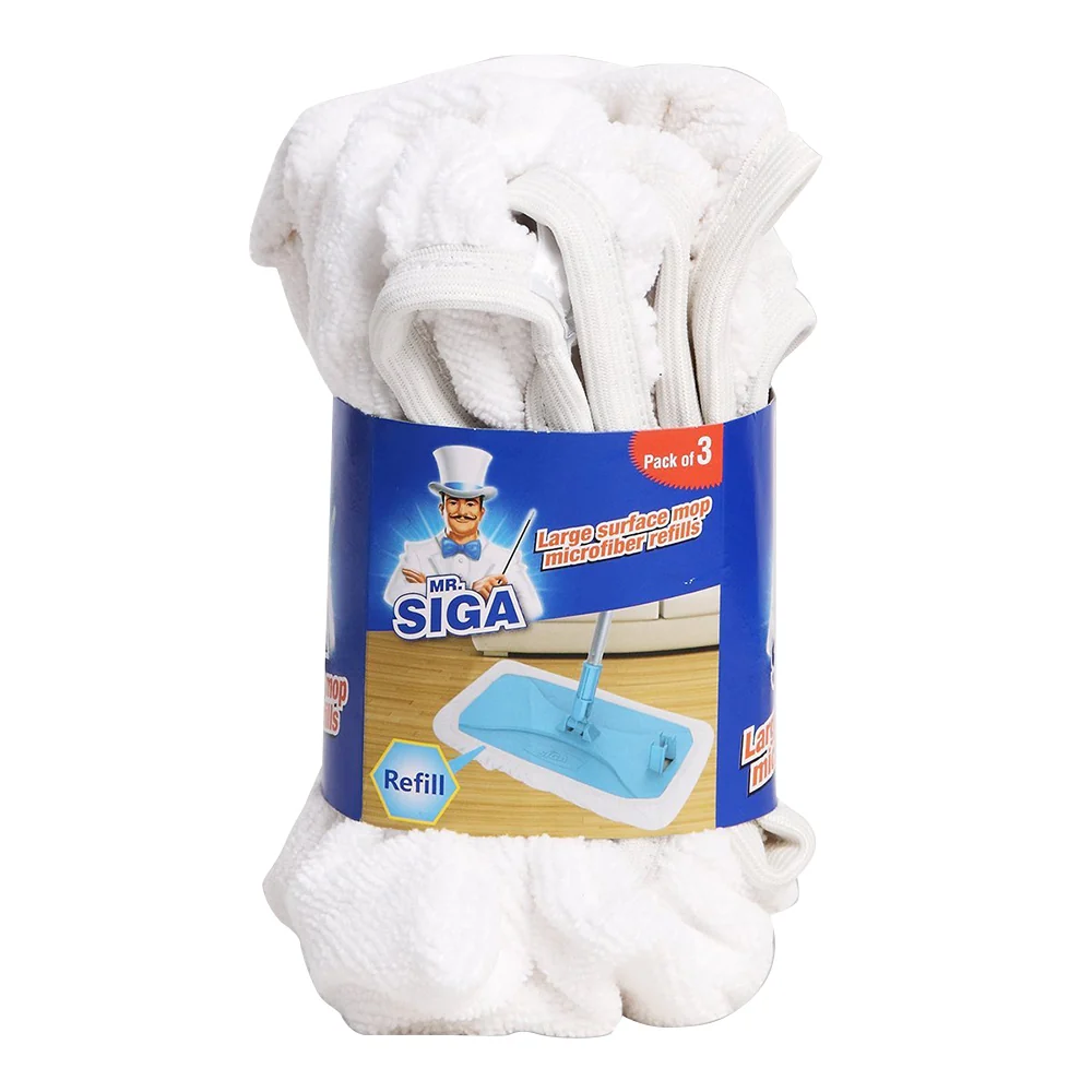Mr.siga Large surface mop microfiber refills, Pack 3