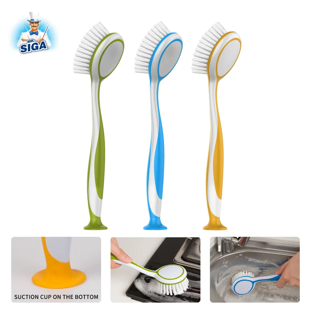 MR.SIGA Round Dish Brush, Pack 3