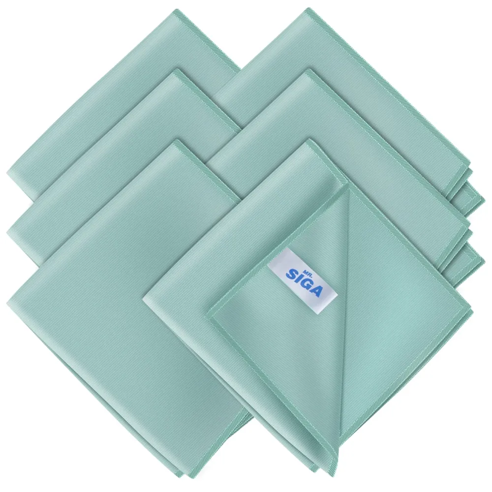 MR.SIGA Ultra Fine Microfiber Cloths Glass, Pack 6, 35 x 40 cm 13.7" x 15.7"