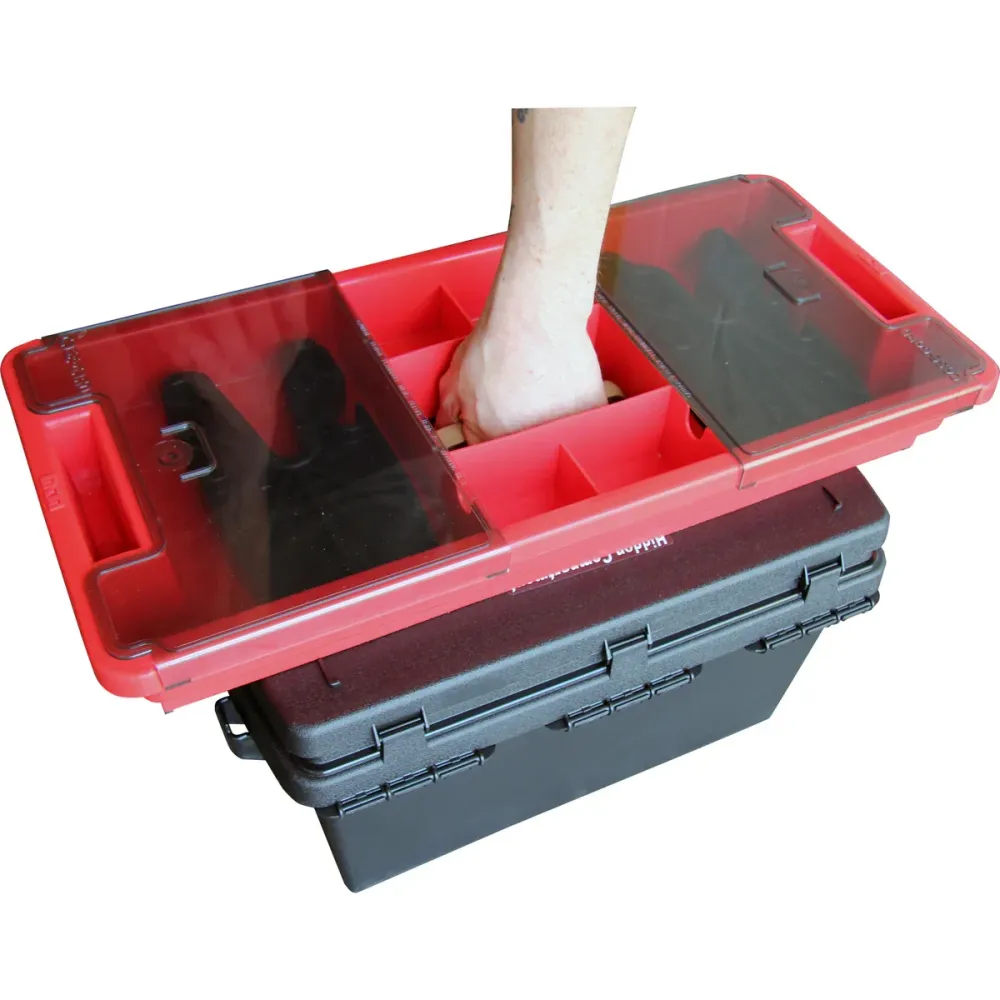 Centro di manutenzione e pulizia fucili portatile, rosso
