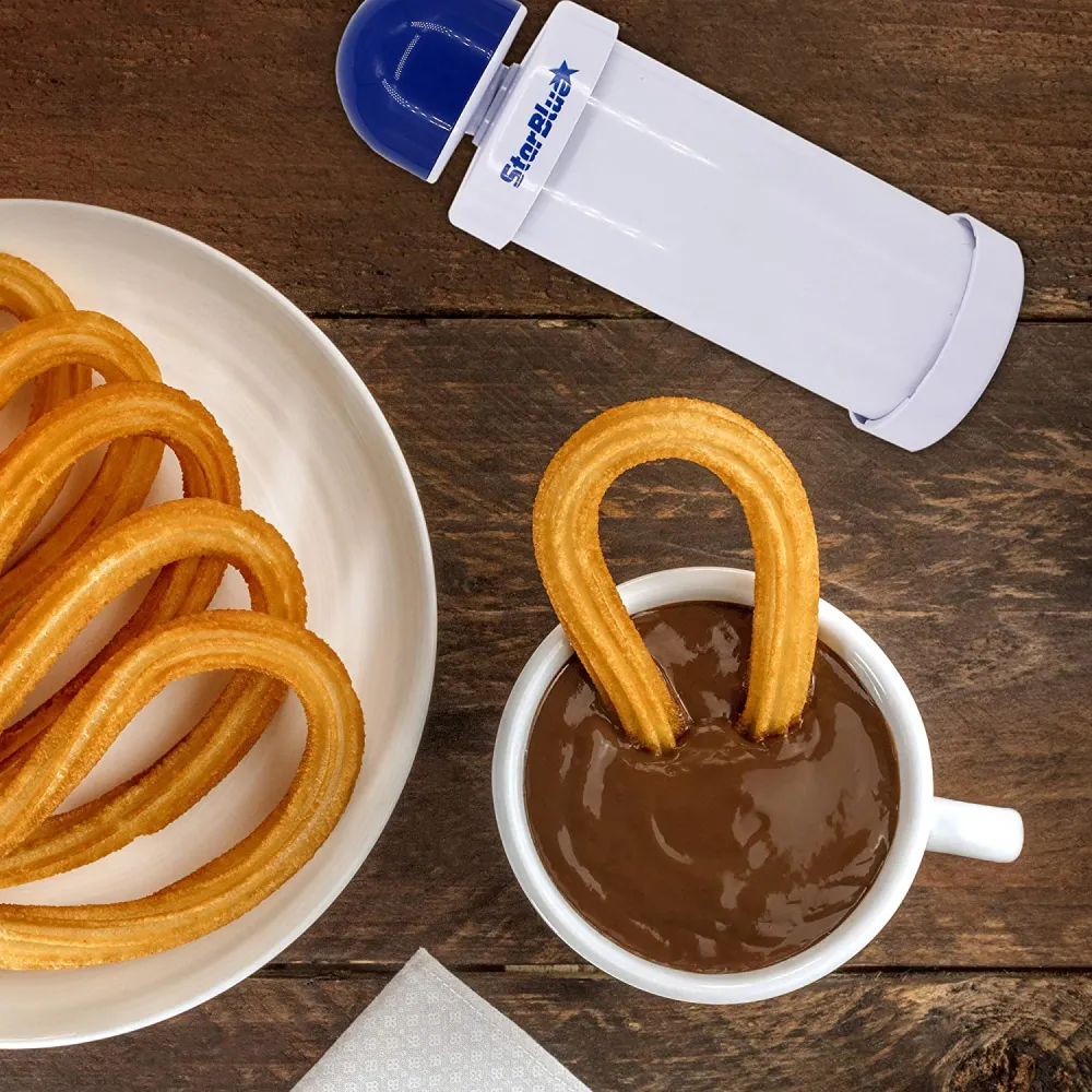 StarBlue - Churrera, Macchina per Churros con Ebook di Ricette Omaggio; Strumento Facile per Preparare Churros 8 Forme Div...