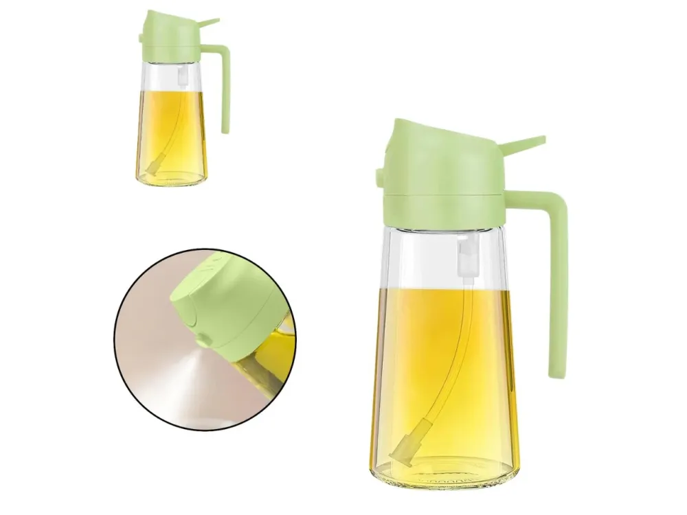Oliera Spray 470 ml Vetro con Dosatore - Accessorio Cucina per Olio, Aceto e Salse