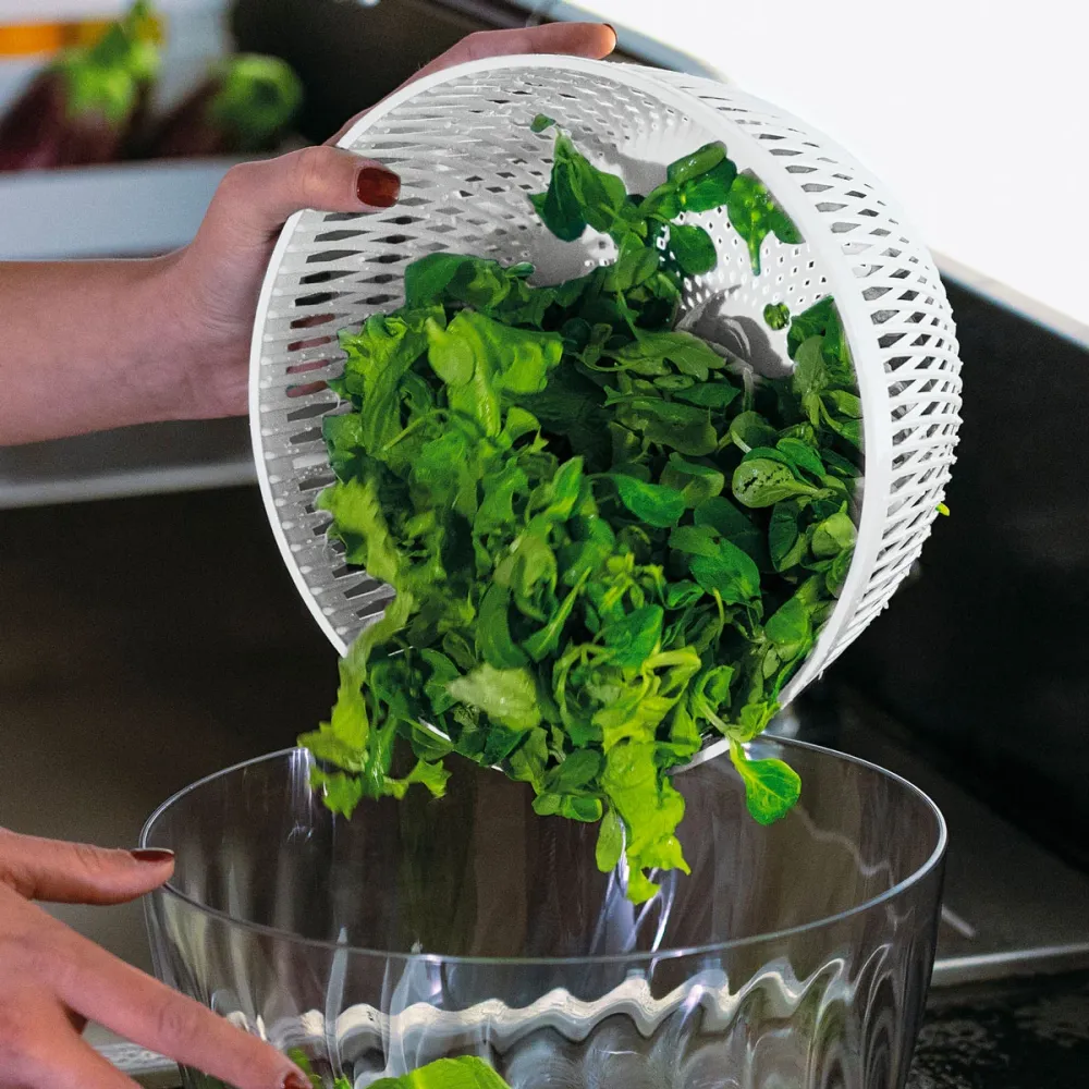 GUZZINI Preparation Centrifuga per Insalata Spin&Store 5L Bianco Plastica