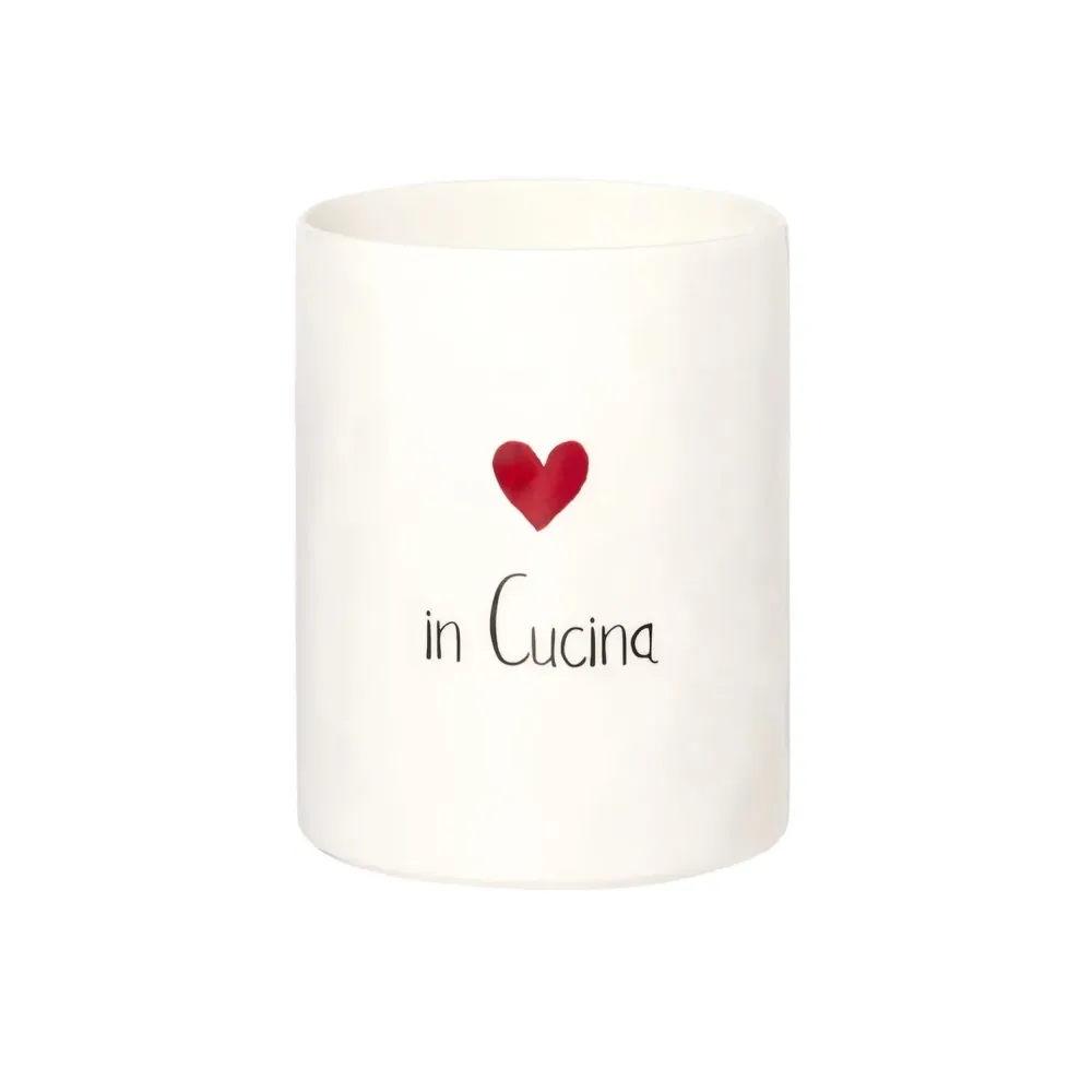 SIMPLE DAY Portamestoli Porta Utensili e Posate Cucina 14x18cm Gres