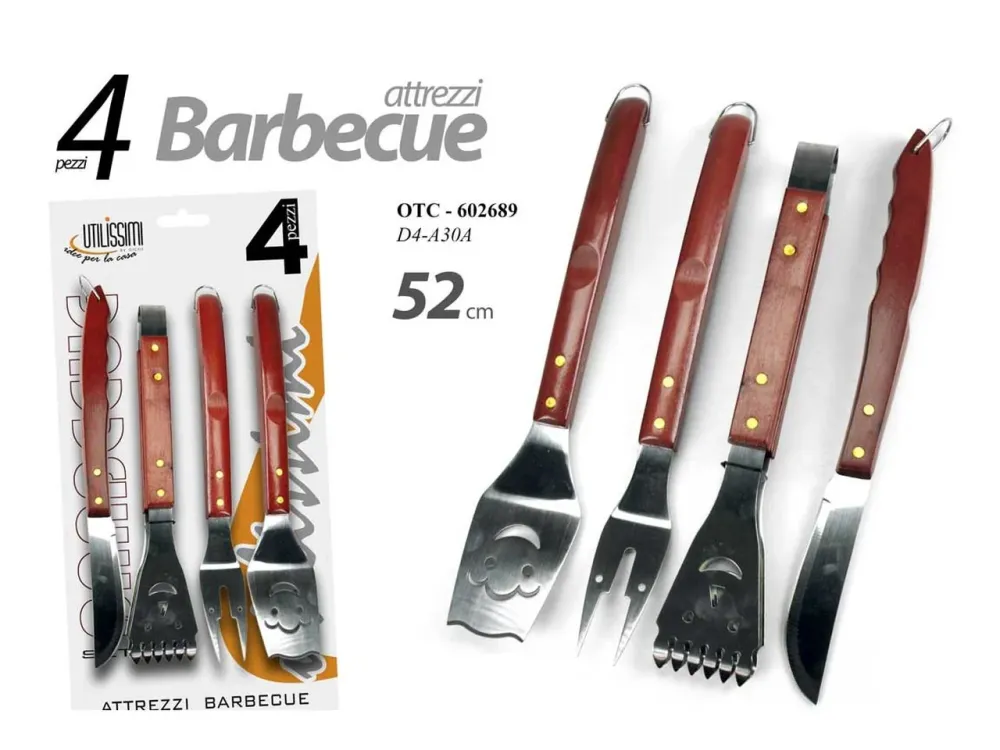 Set per barbecue - la confezione comprende 4 attrezzi per barbecue