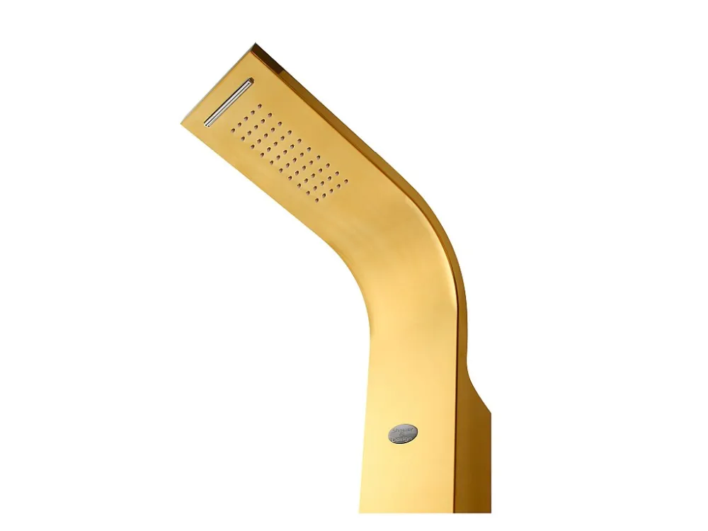 Spa con Rivestimento Legno Colonna da doccia idromassaggio termostatico JOSTA dorata