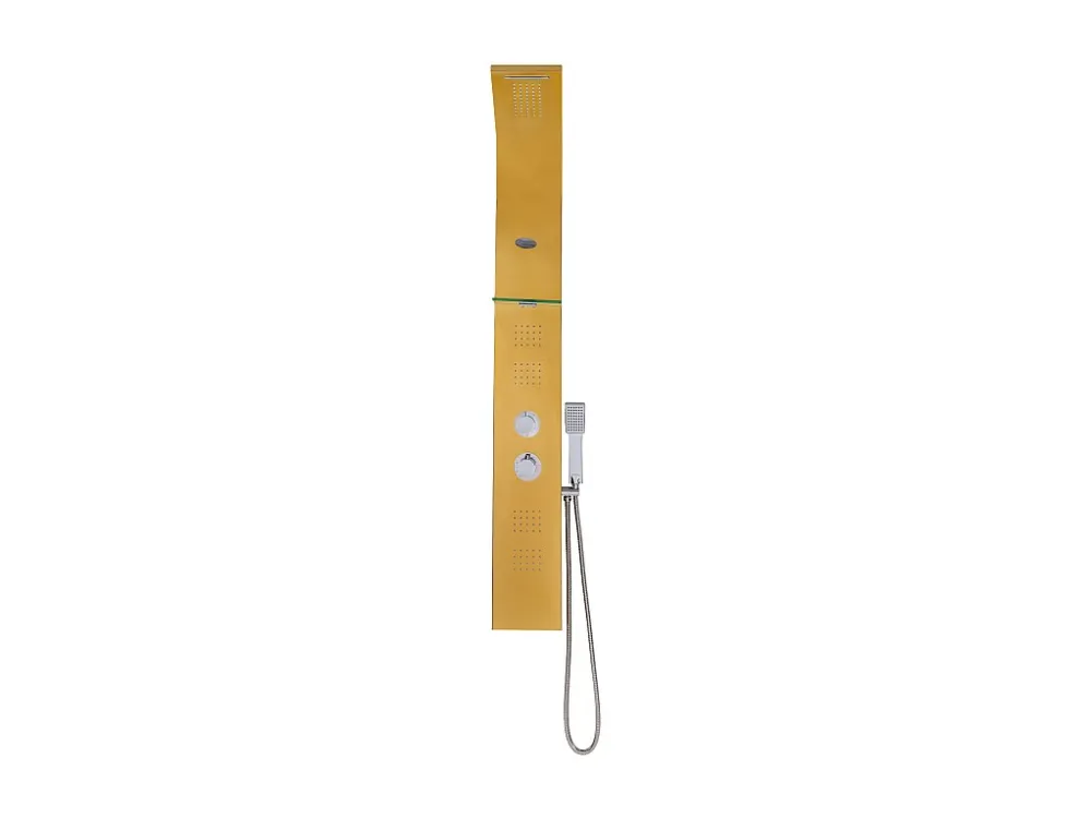 Spa con Rivestimento Legno Colonna da doccia idromassaggio termostatico JOSTA dorata