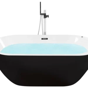 Spa Portatile Vasca idromassaggio LED acrilico nero 170 x 80 cm NEVIS
