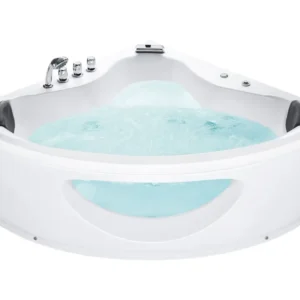 Vasca idromassaggio angolare bianca LED 205 x 146 cm TOCOA con Sistema di Filtrazione Integrato