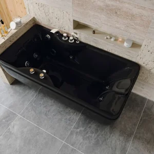 Vasca idromassaggio, 1 posto, 150 x 75 x 54,5 cm, 750W Nero Angolo sinistra GAVINO Facile Montaggio Secco
