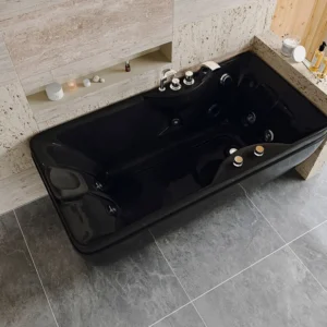 Vasca idromassaggio, 1 posto, 150 x 75 x 54,5 cm, 750W Nero Angolo destra GAVINO con Sistema di Filtrazione Integrato
